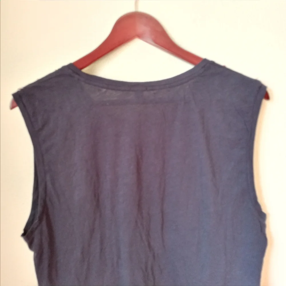 J.Crew L Blue Sequin Detail Muscle Top